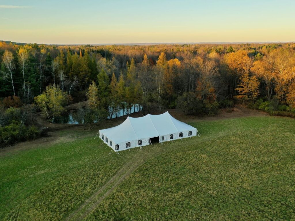 PennView Events_Aerial Autumn view of canopy venue